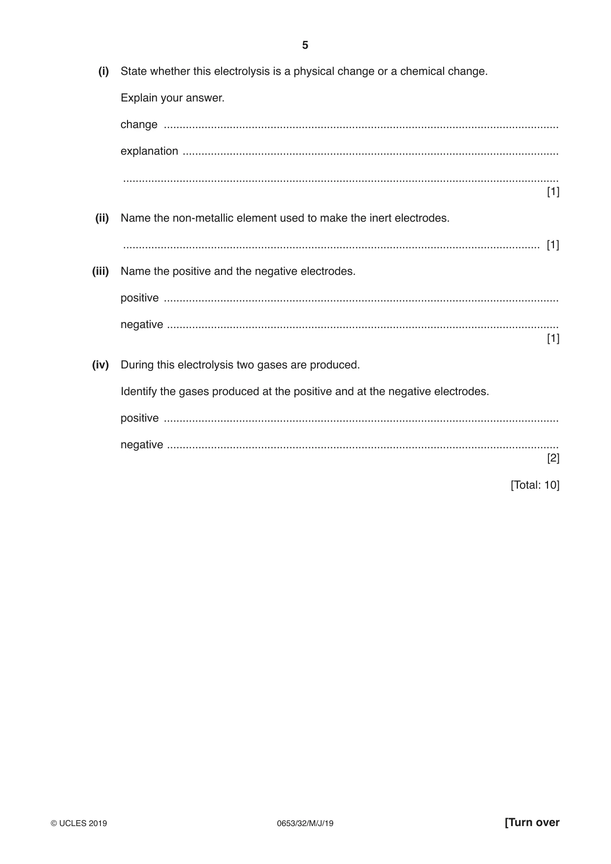 Cambridge IGCSE Science - Combined 0653 2019 May/June Paper 3 · Variant 2 question paper, page 5 of 20
