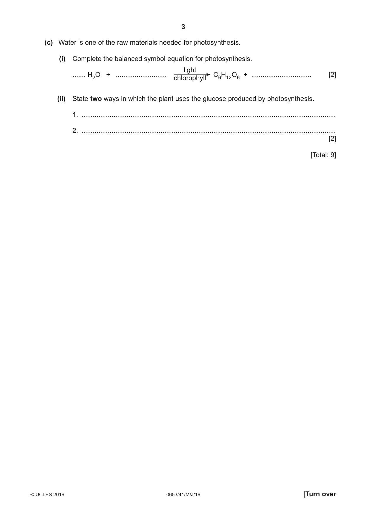Cambridge IGCSE Science - Combined 0653 2019 May/June Paper 4 · Variant 1 question paper, page 3 of 24