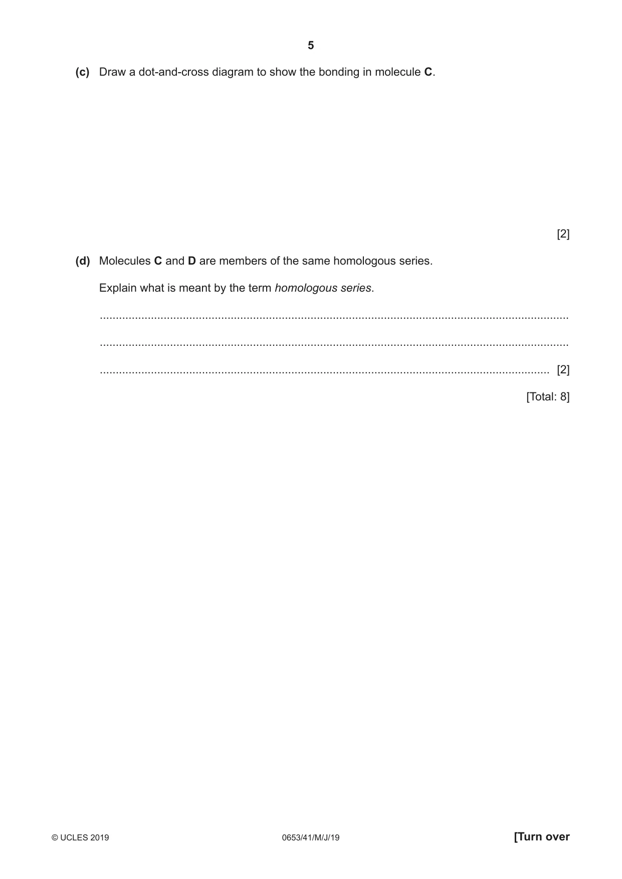 Cambridge IGCSE Science - Combined 0653 2019 May/June Paper 4 · Variant 1 question paper, page 5 of 24