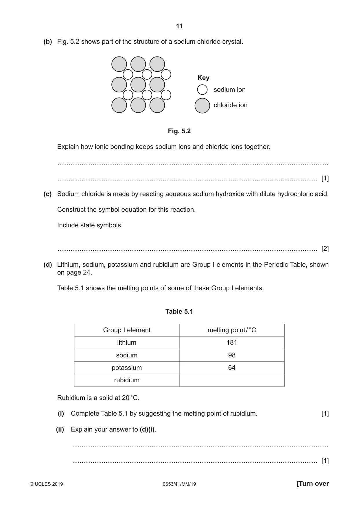 Cambridge IGCSE Science - Combined 0653 2019 May/June Paper 4 · Variant 1 question paper, page 11 of 24