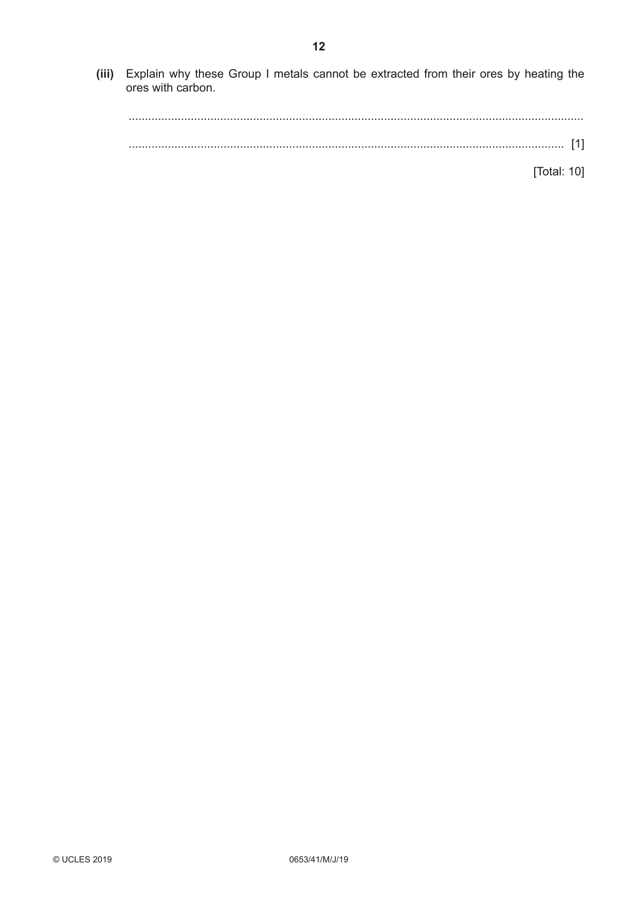 Cambridge IGCSE Science - Combined 0653 2019 May/June Paper 4 · Variant 1 question paper, page 12 of 24
