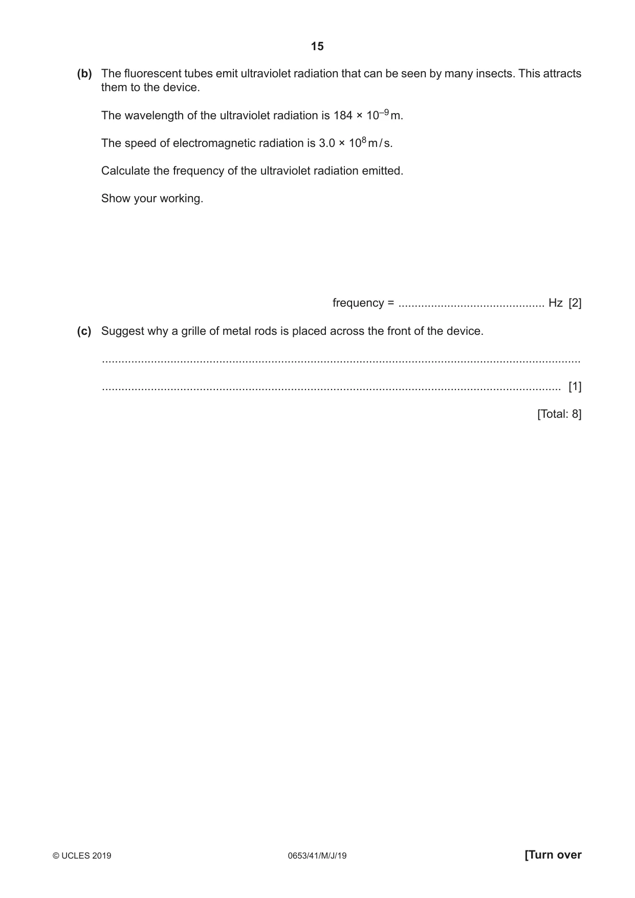 Cambridge IGCSE Science - Combined 0653 2019 May/June Paper 4 · Variant 1 question paper, page 15 of 24