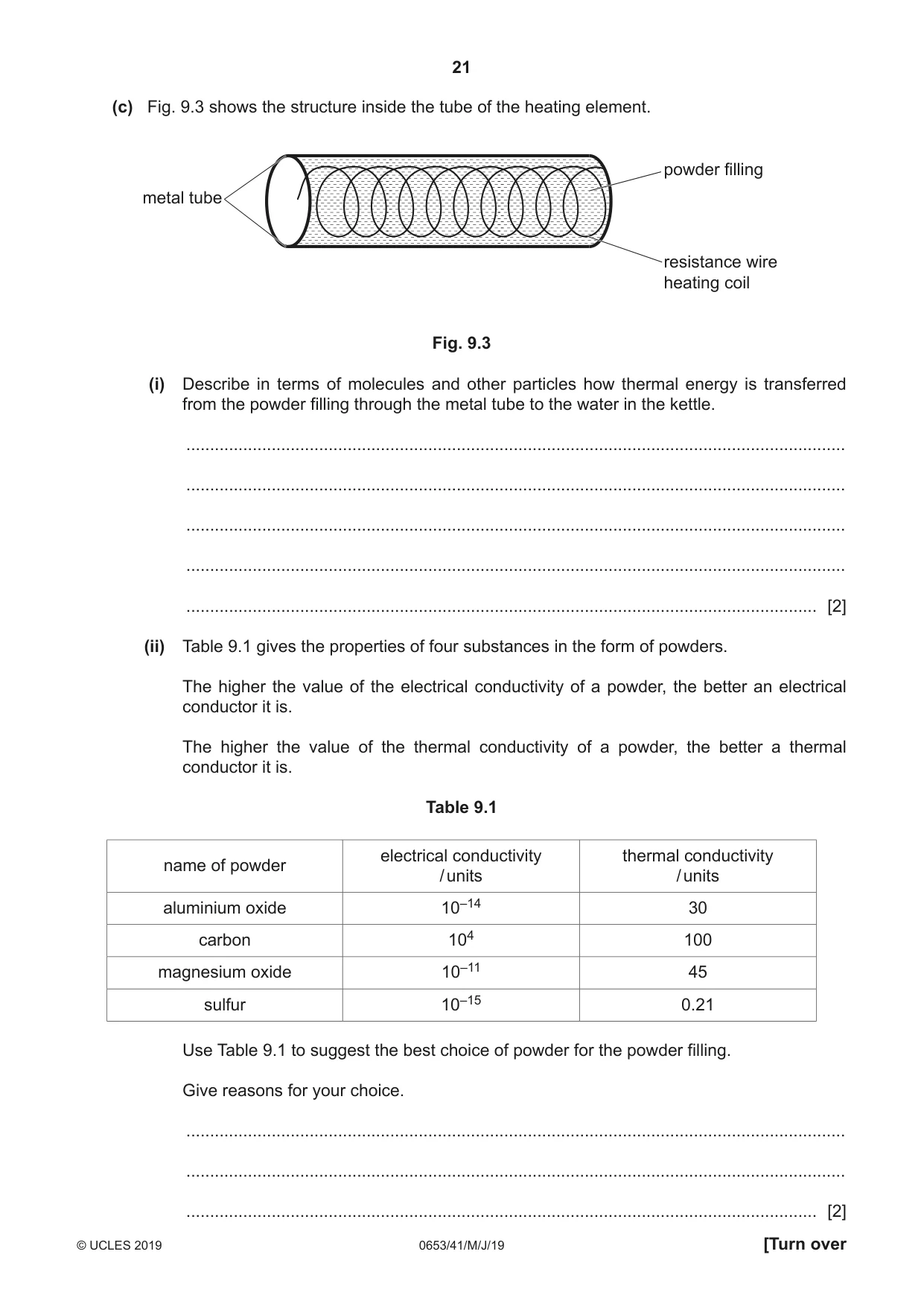 Cambridge IGCSE Science - Combined 0653 2019 May/June Paper 4 · Variant 1 question paper, page 21 of 24