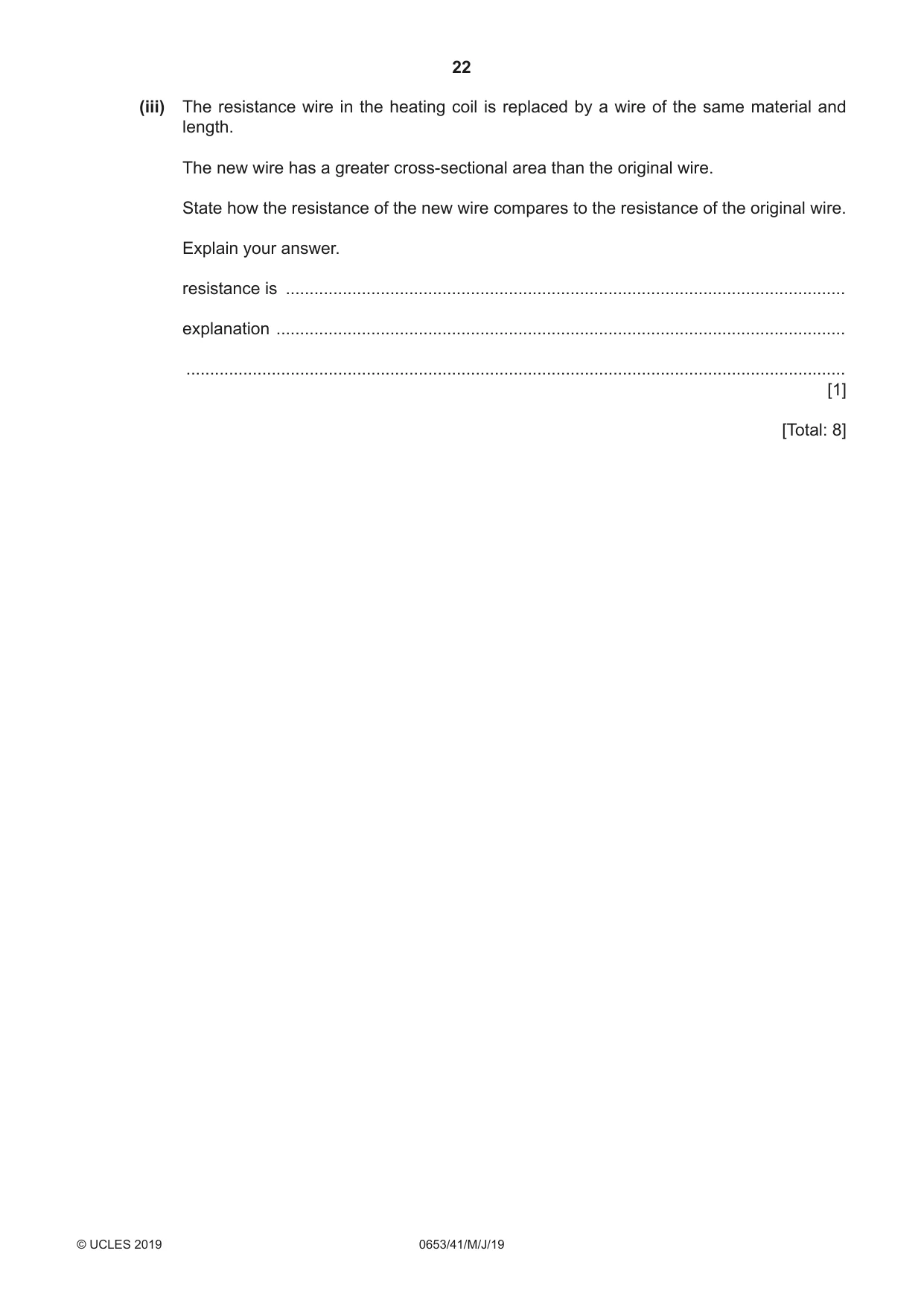 Cambridge IGCSE Science - Combined 0653 2019 May/June Paper 4 · Variant 1 question paper, page 22 of 24