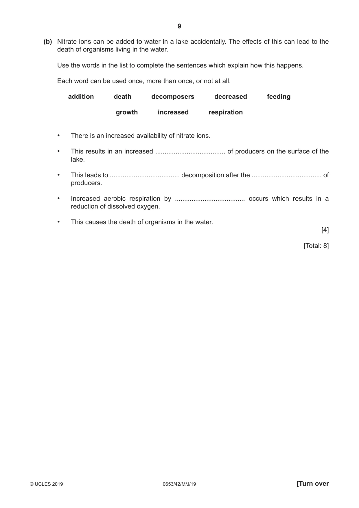 Cambridge IGCSE Science - Combined 0653 2019 May/June Paper 4 · Variant 2 question paper, page 9 of 20