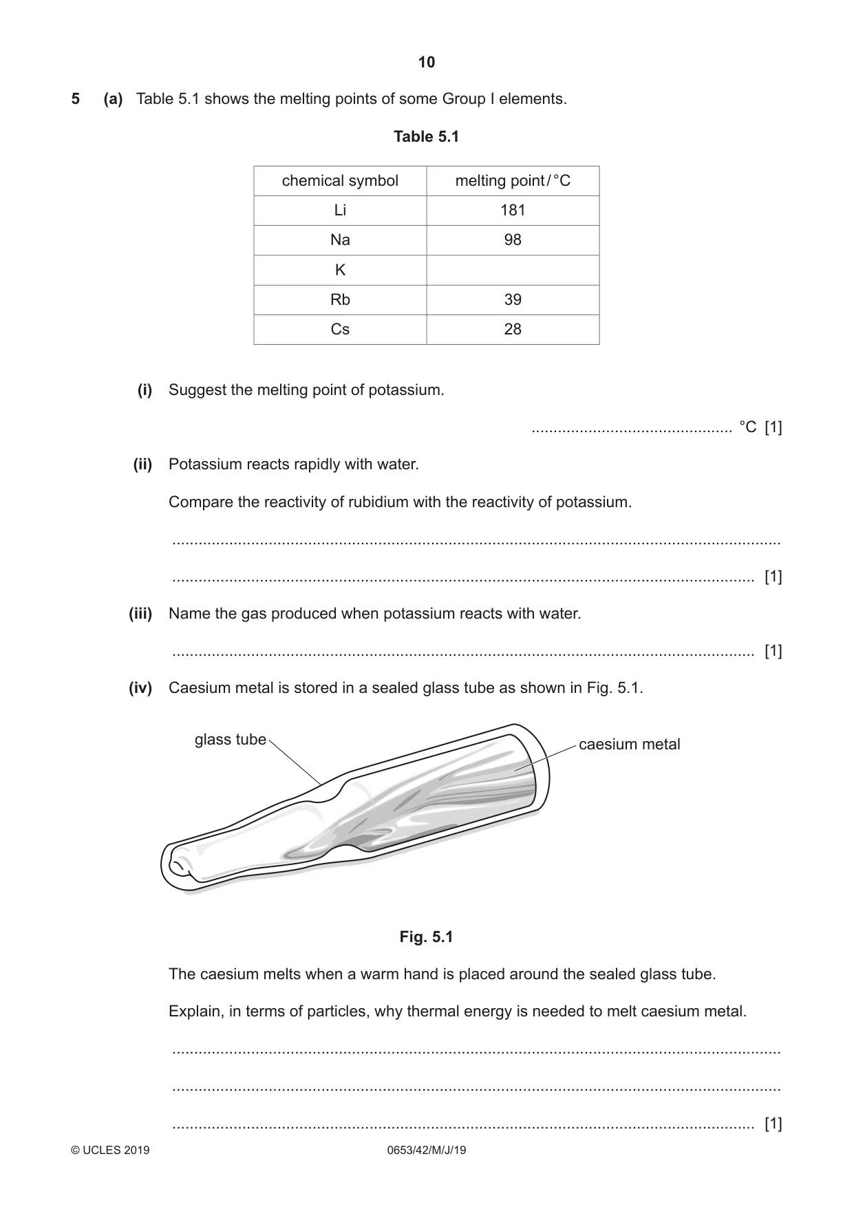 Cambridge IGCSE Science - Combined 0653 2019 May/June Paper 4 · Variant 2 question paper, page 10 of 20
