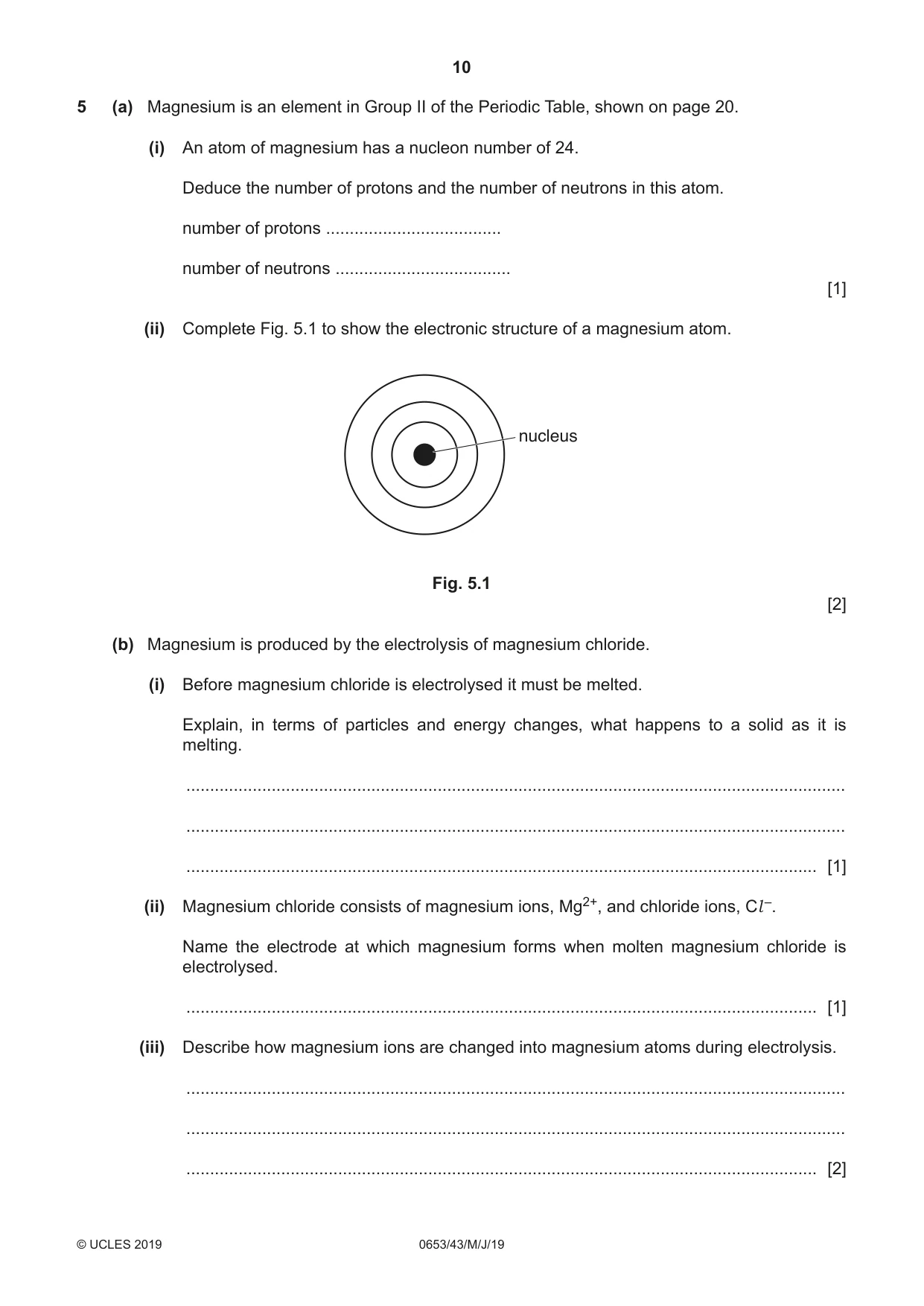 Cambridge IGCSE Science - Combined 0653 2019 May/June Paper 4 · Variant 3 question paper, page 10 of 20