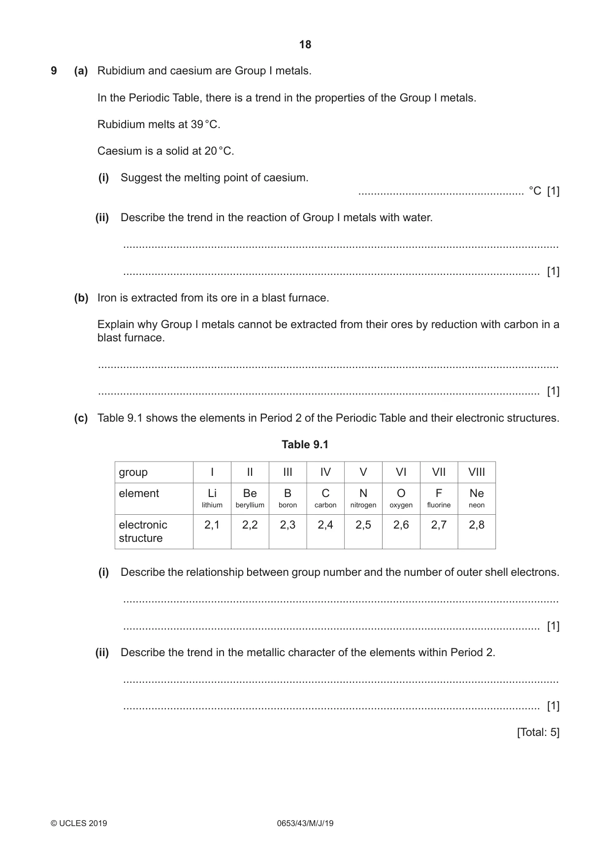 Cambridge IGCSE Science - Combined 0653 2019 May/June Paper 4 · Variant 3 question paper, page 18 of 20