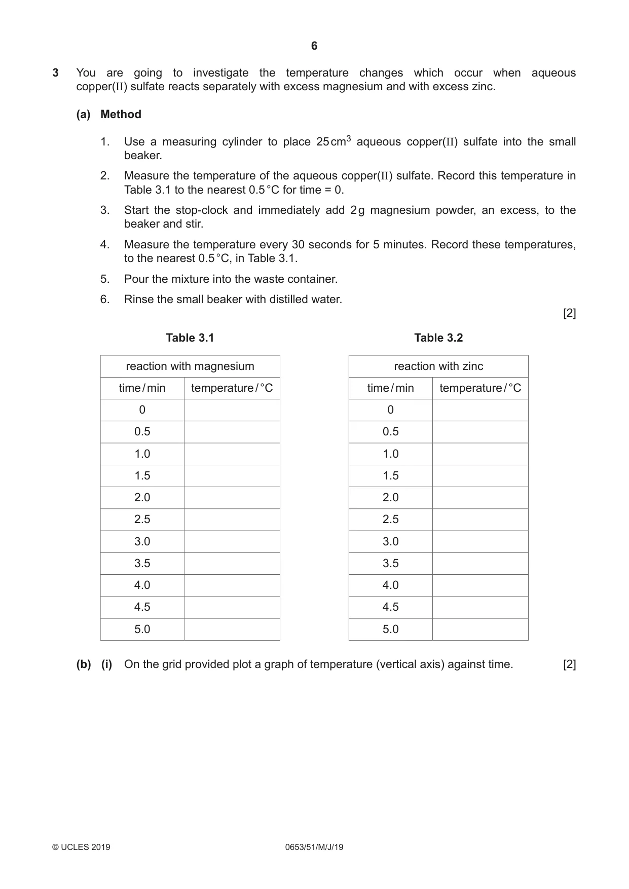 Cambridge IGCSE Science - Combined 0653 2019 May/June Paper 5 · Variant 1 question paper, page 6 of 12