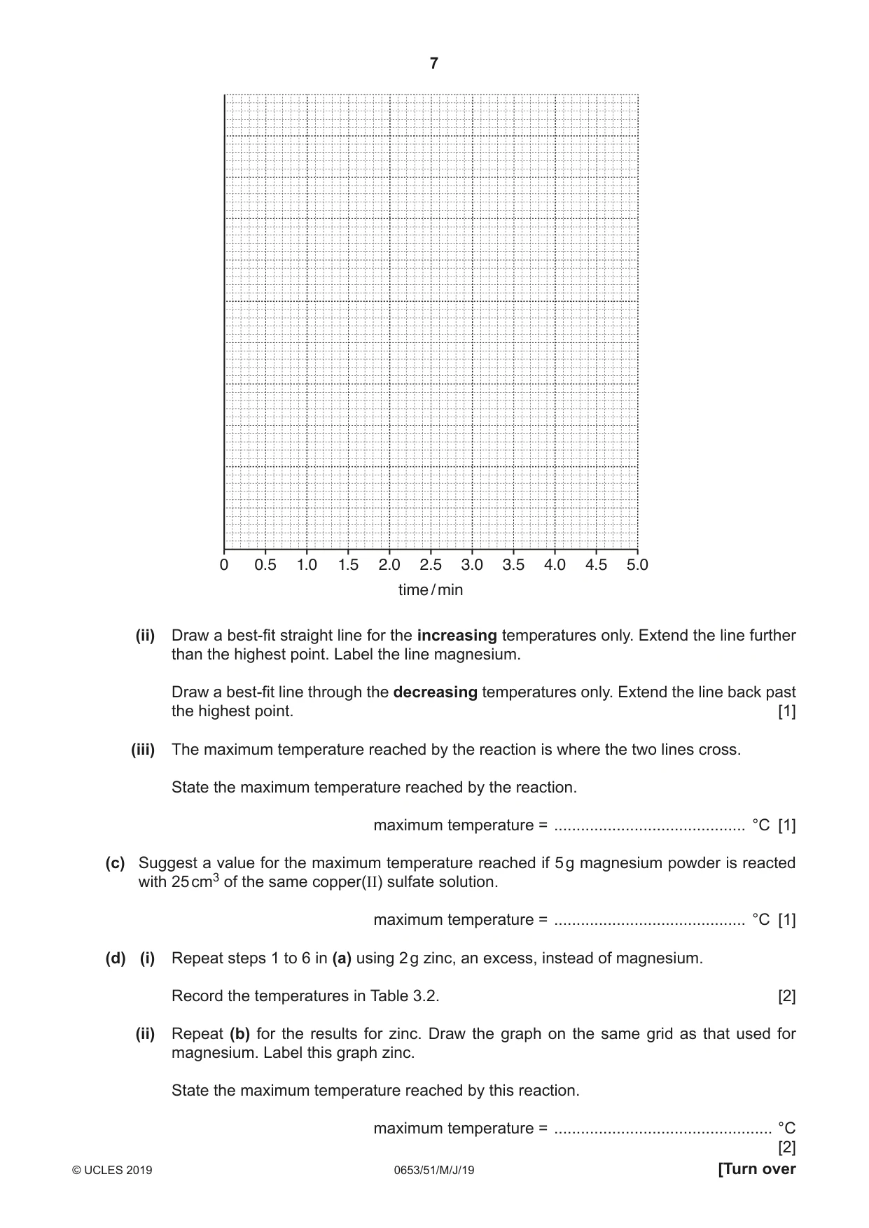Cambridge IGCSE Science - Combined 0653 2019 May/June Paper 5 · Variant 1 question paper, page 7 of 12