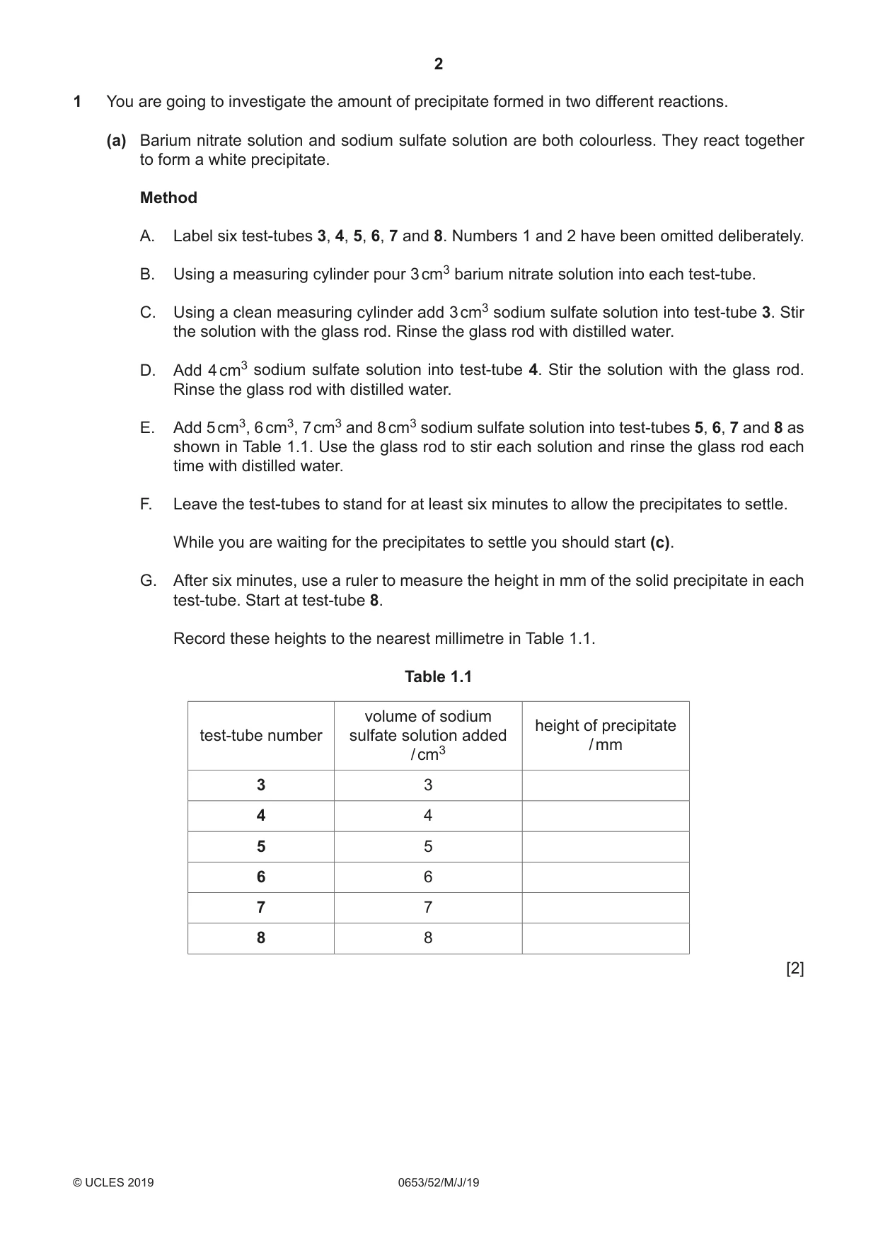 Cambridge IGCSE Science - Combined 0653 2019 May/June Paper 5 · Variant 2 question paper, page 2 of 12