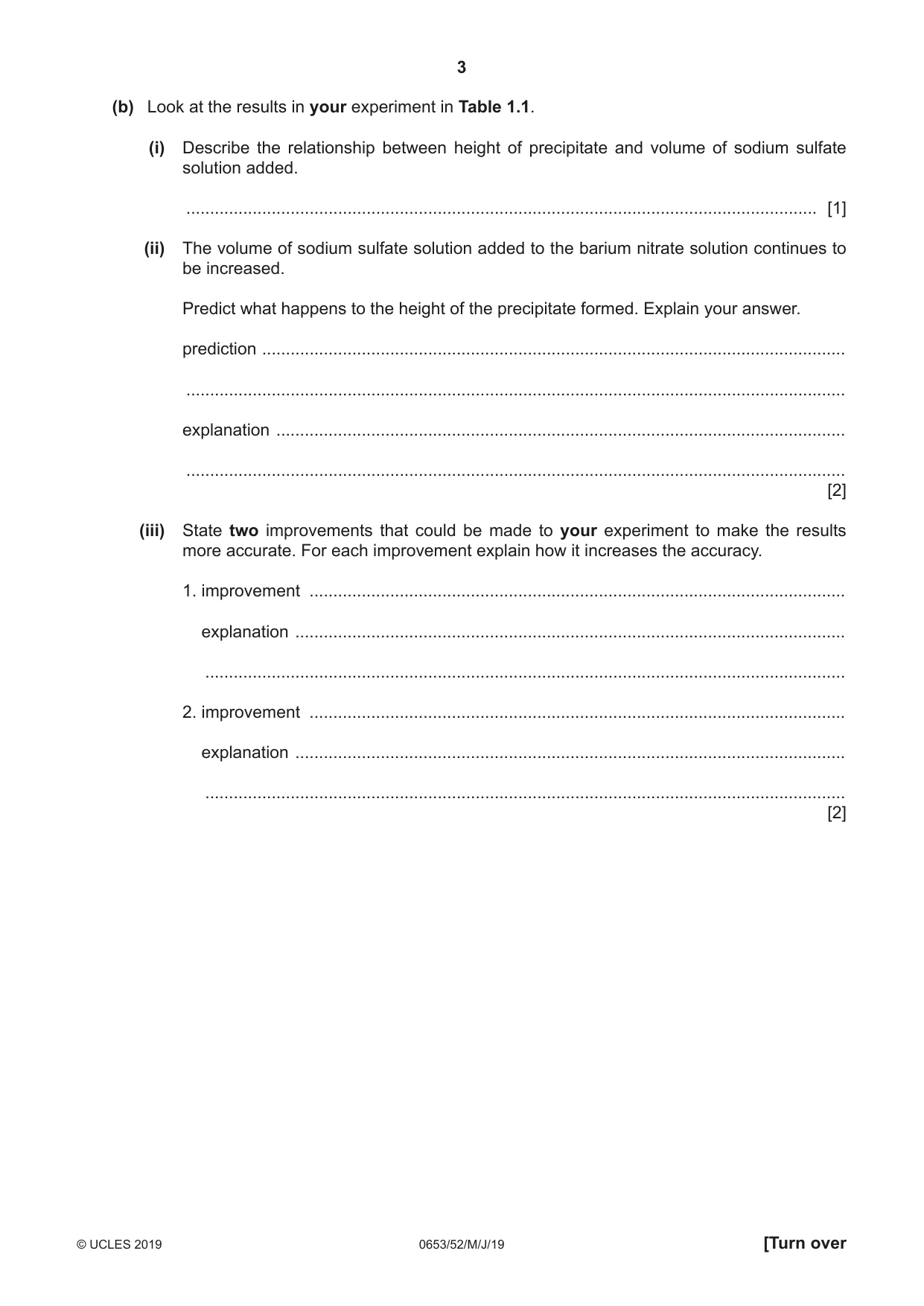 Cambridge IGCSE Science - Combined 0653 2019 May/June Paper 5 · Variant 2 question paper, page 3 of 12