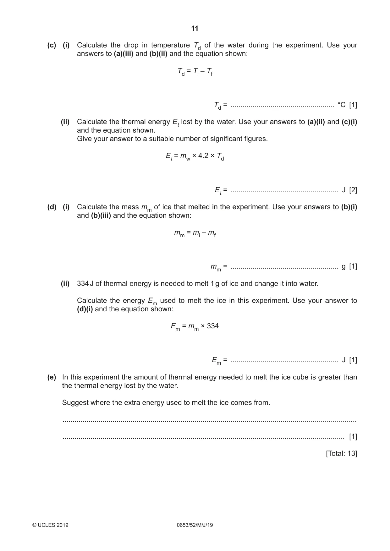 Cambridge IGCSE Science - Combined 0653 2019 May/June Paper 5 · Variant 2 question paper, page 11 of 12