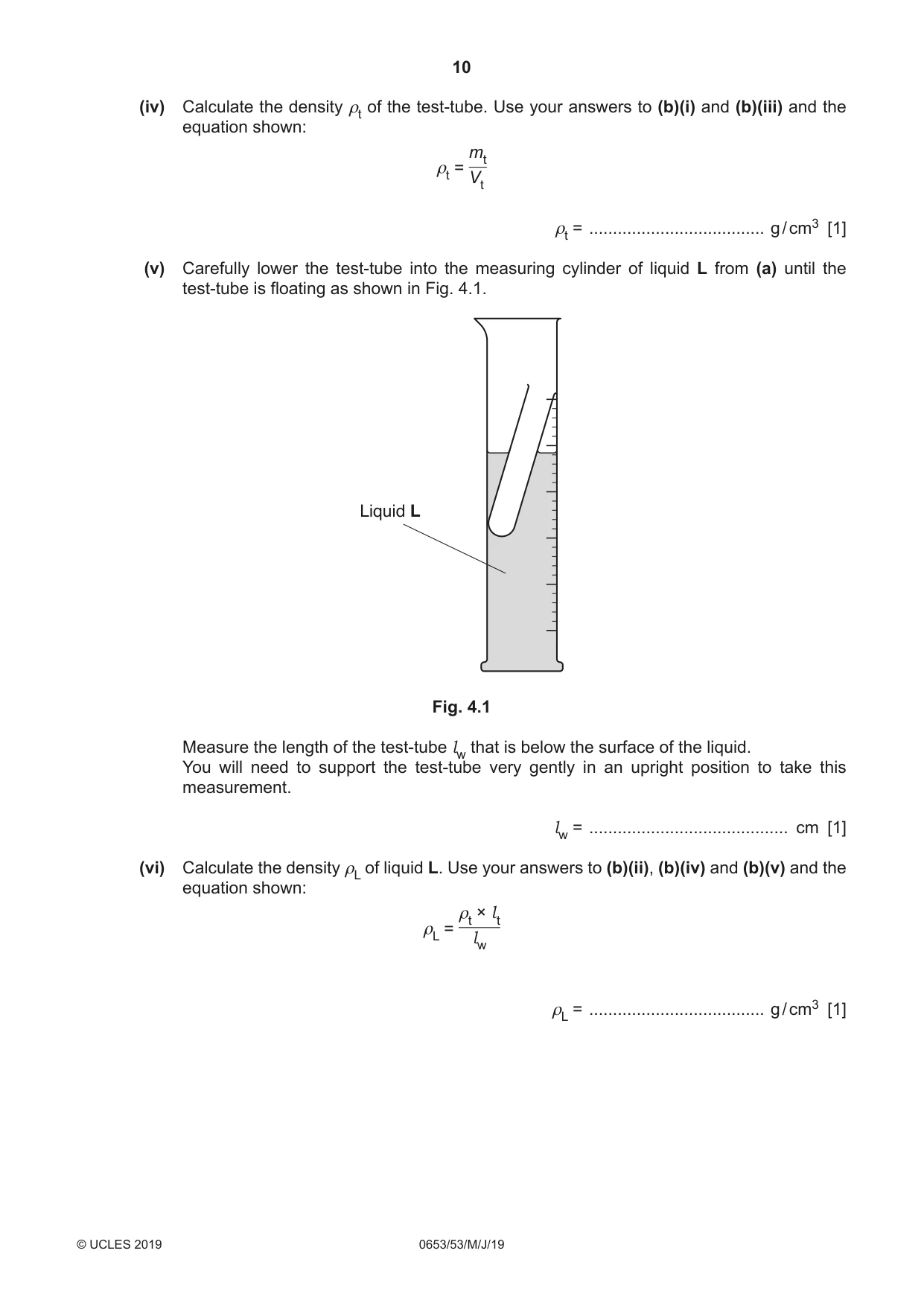 Cambridge IGCSE Science - Combined 0653 2019 May/June Paper 5 · Variant 3 question paper, page 10 of 12