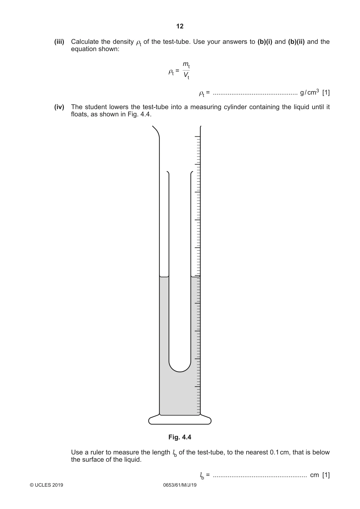 Cambridge IGCSE Science - Combined 0653 2019 May/June Paper 6 · Variant 1 question paper, page 12 of 16