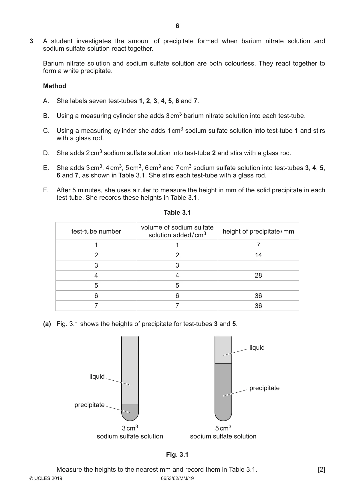 Cambridge IGCSE Science - Combined 0653 2019 May/June Paper 6 · Variant 2 question paper, page 6 of 12