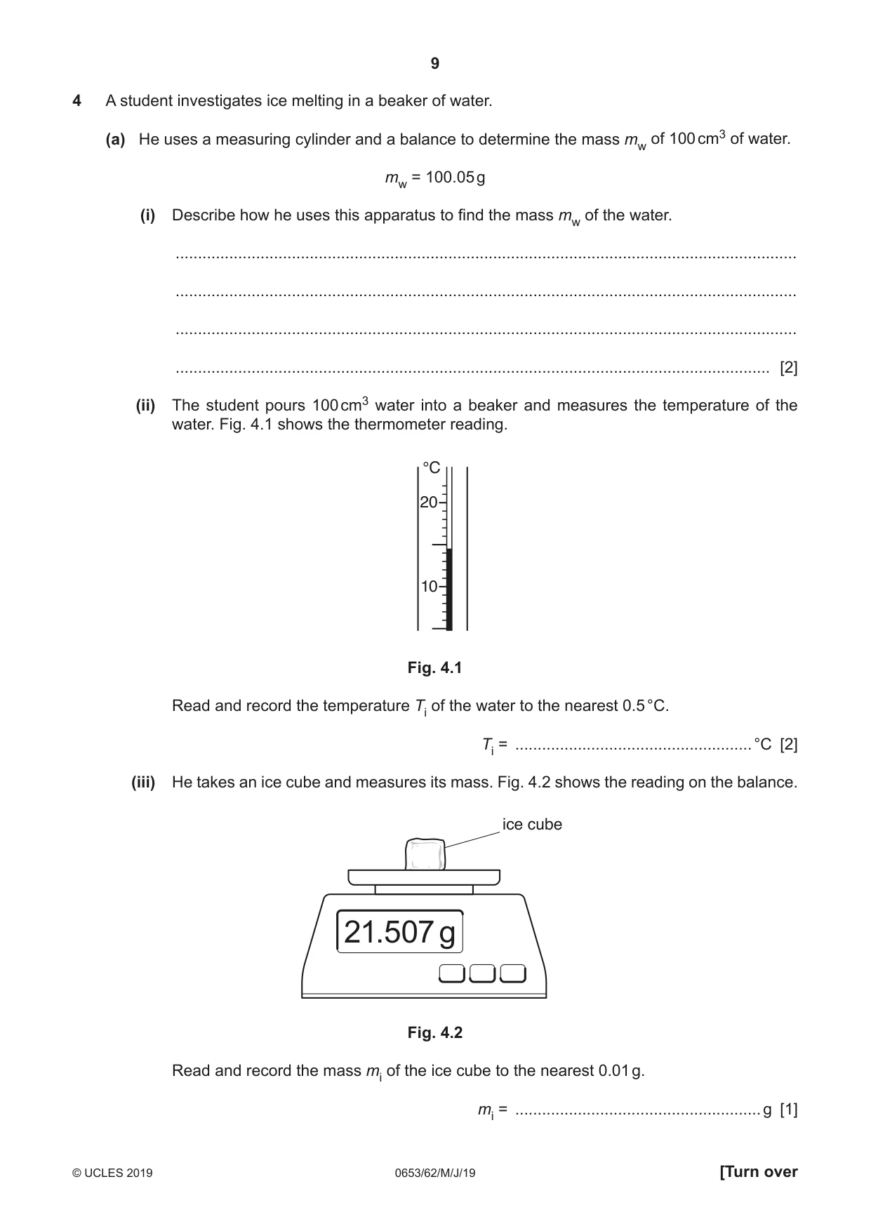 Cambridge IGCSE Science - Combined 0653 2019 May/June Paper 6 · Variant 2 question paper, page 9 of 12