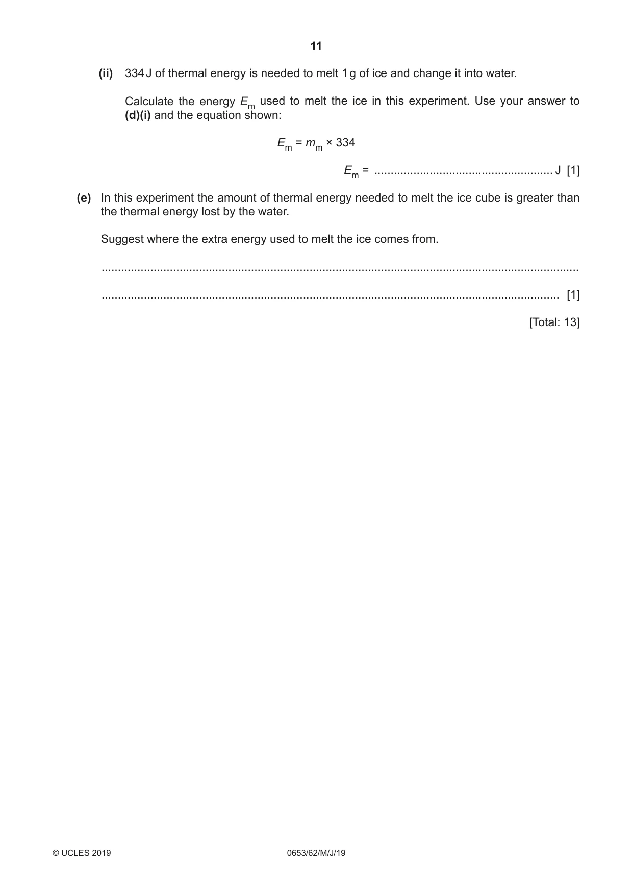 Cambridge IGCSE Science - Combined 0653 2019 May/June Paper 6 · Variant 2 question paper, page 11 of 12