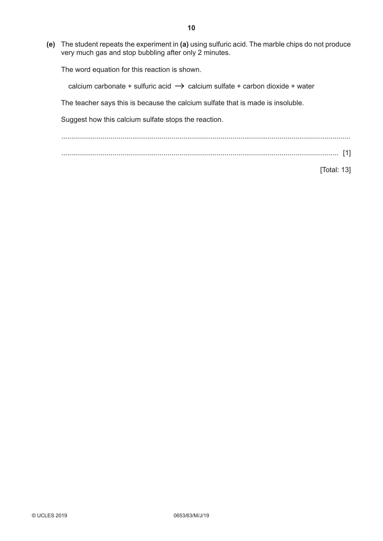 Cambridge IGCSE Science - Combined 0653 2019 May/June Paper 6 · Variant 3 question paper, page 10 of 16