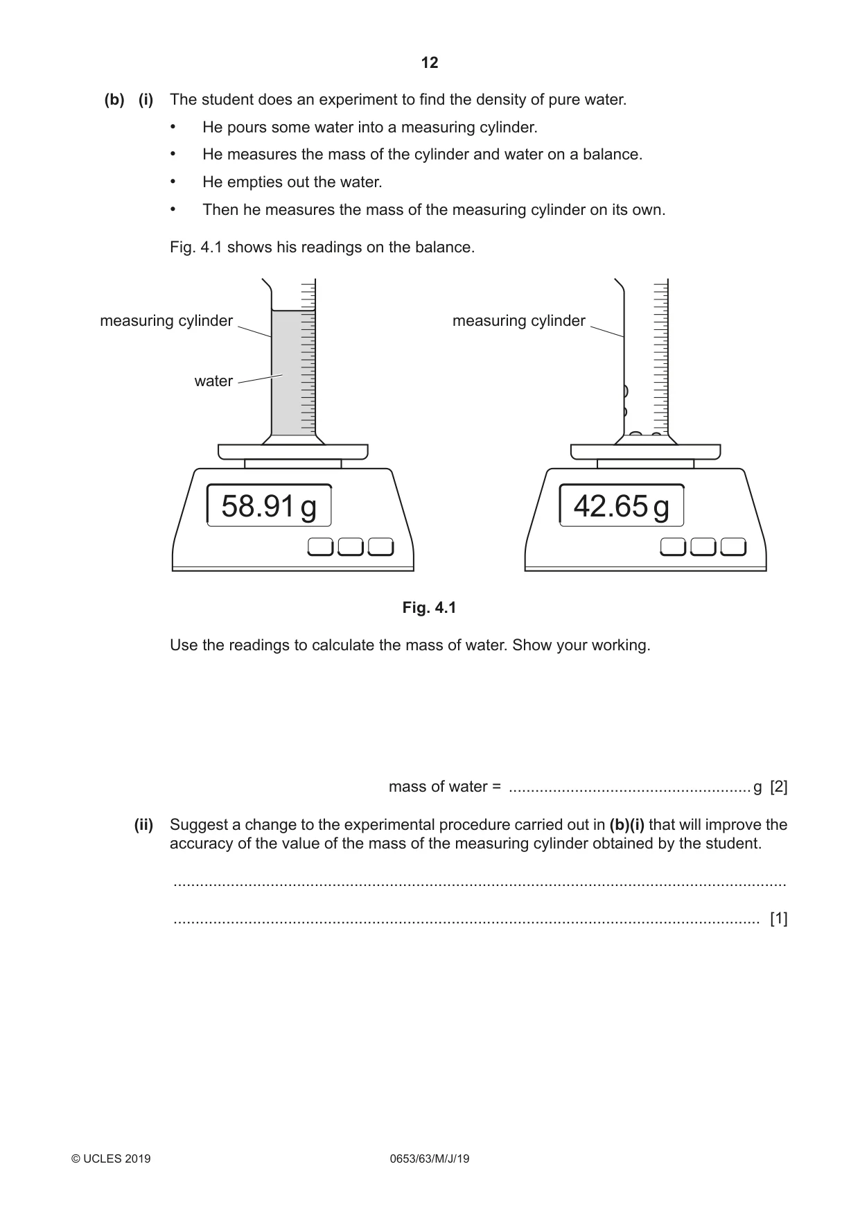 Cambridge IGCSE Science - Combined 0653 2019 May/June Paper 6 · Variant 3 question paper, page 12 of 16