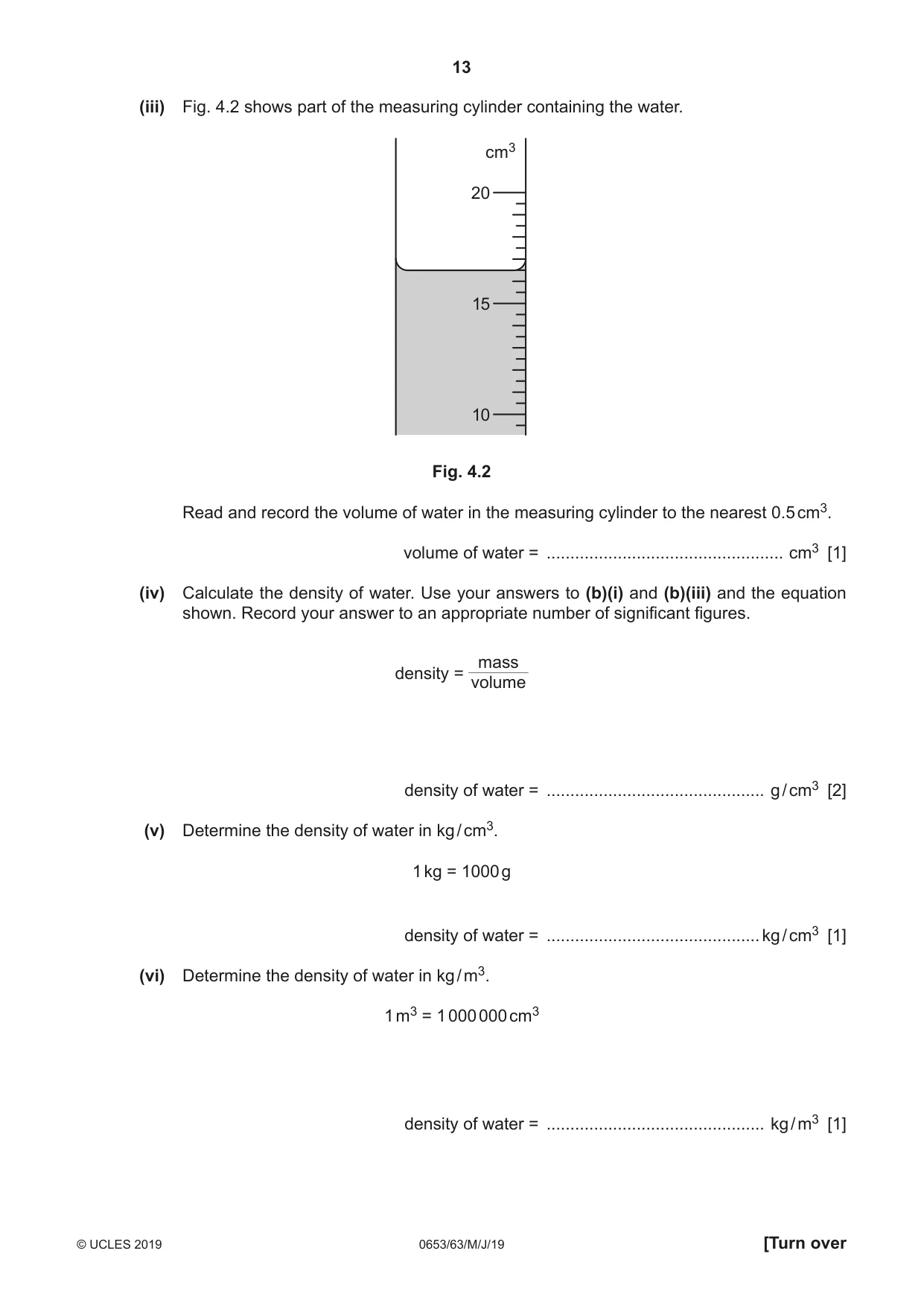 Cambridge IGCSE Science - Combined 0653 2019 May/June Paper 6 · Variant 3 question paper, page 13 of 16