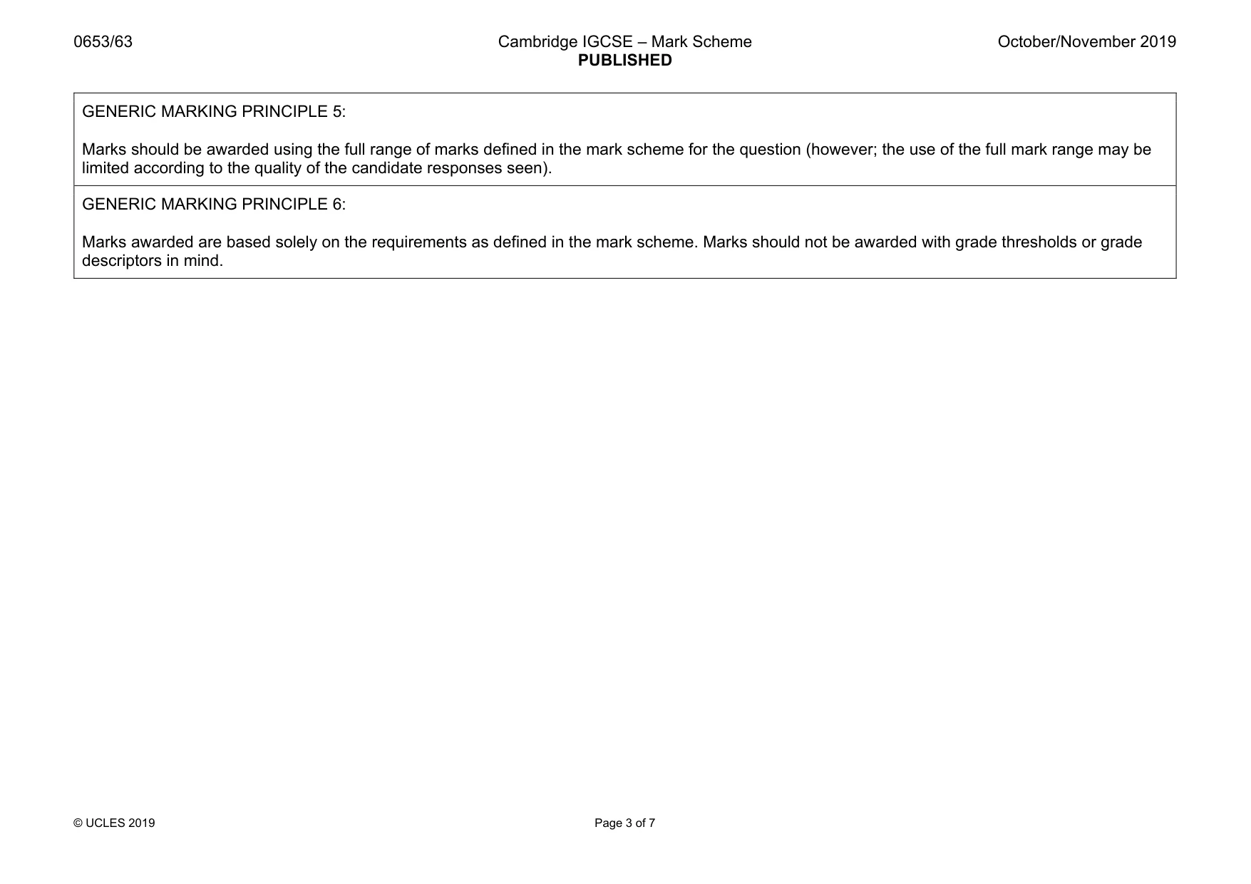 Mark scheme, page 3 of 7