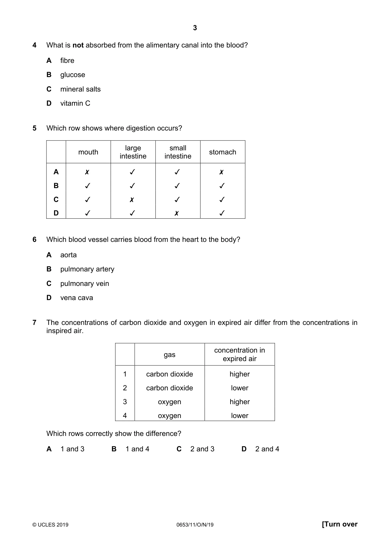 Cambridge IGCSE Science - Combined 0653 2019 Oct/Nov Paper 1 · Variant 1 question paper, page 3 of 16