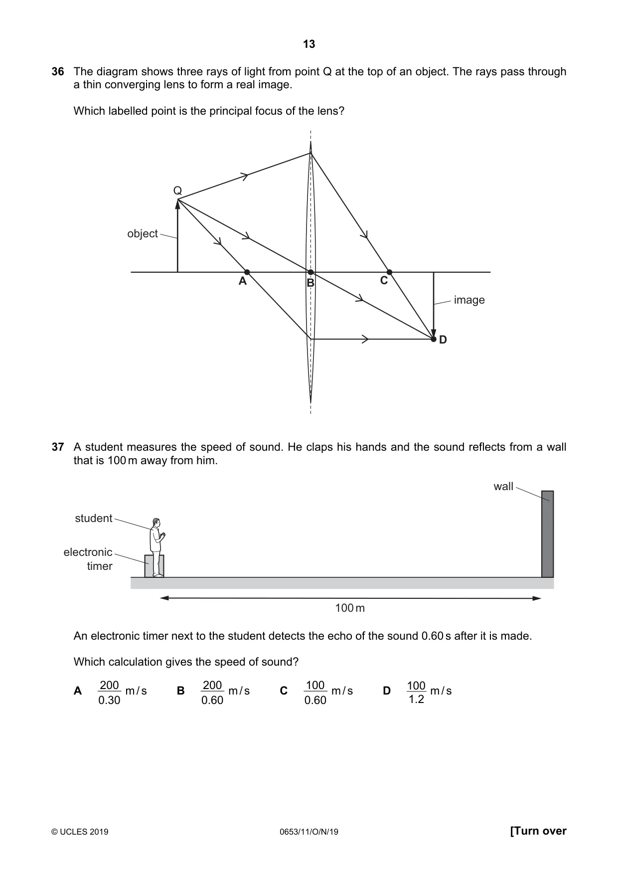 Cambridge IGCSE Science - Combined 0653 2019 Oct/Nov Paper 1 · Variant 1 question paper, page 13 of 16