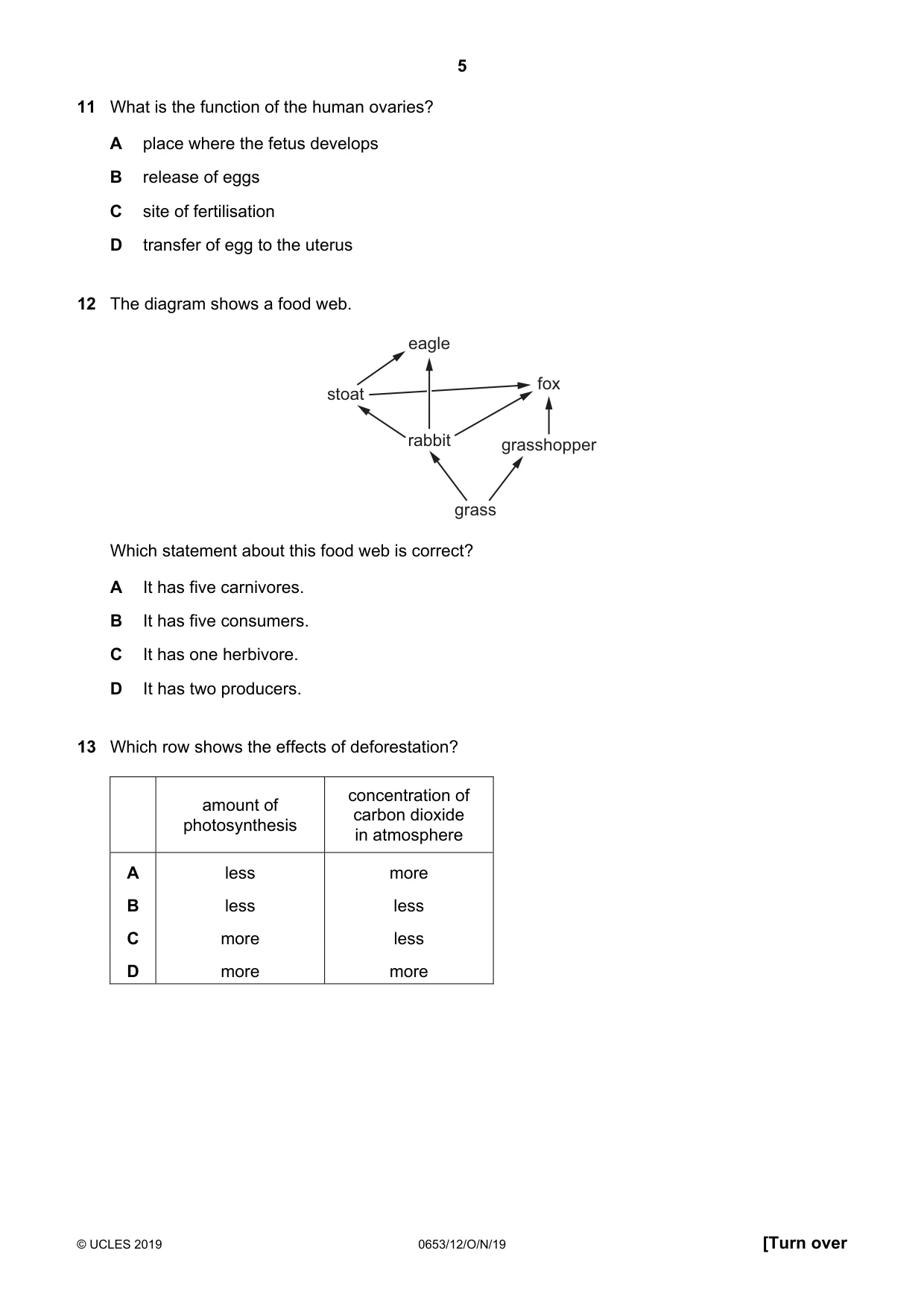 Cambridge IGCSE Science - Combined 0653 2019 Oct/Nov Paper 1 · Variant 2 question paper, page 5 of 16