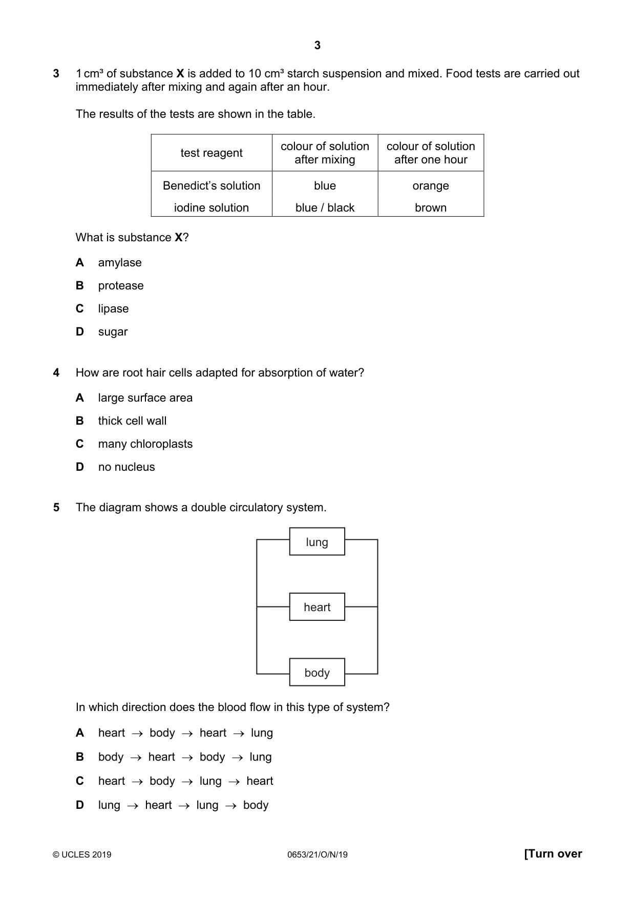 Cambridge IGCSE Science - Combined 0653 2019 Oct/Nov Paper 2 · Variant 1 question paper, page 3 of 16