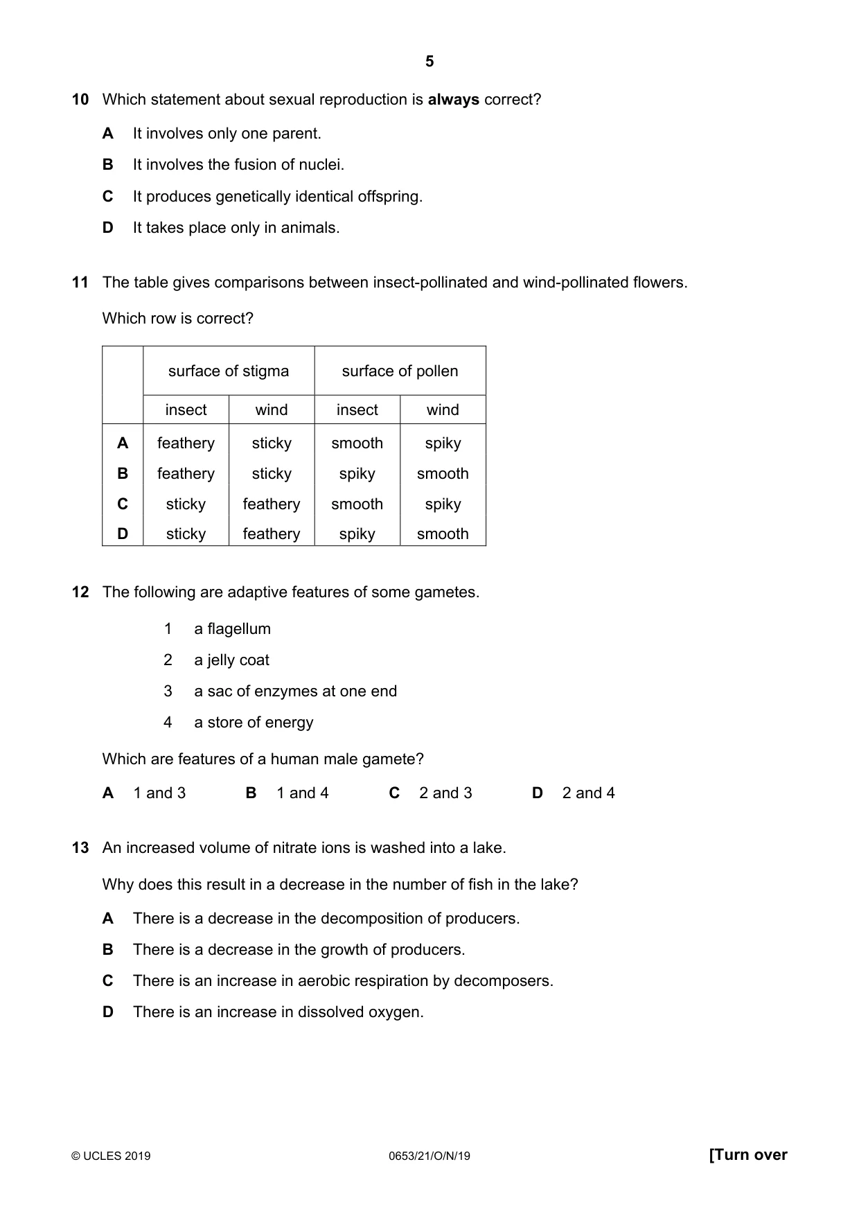 Cambridge IGCSE Science - Combined 0653 2019 Oct/Nov Paper 2 · Variant 1 question paper, page 5 of 16