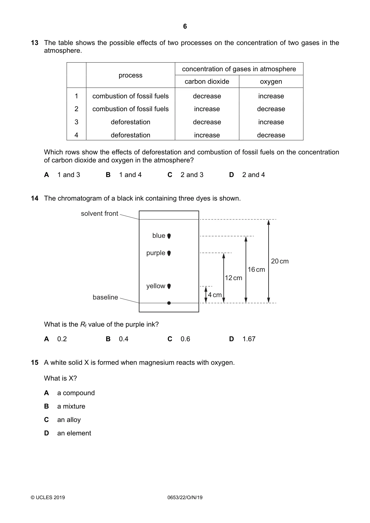 Cambridge IGCSE Science - Combined 0653 2019 Oct/Nov Paper 2 · Variant 2 question paper, page 6 of 16