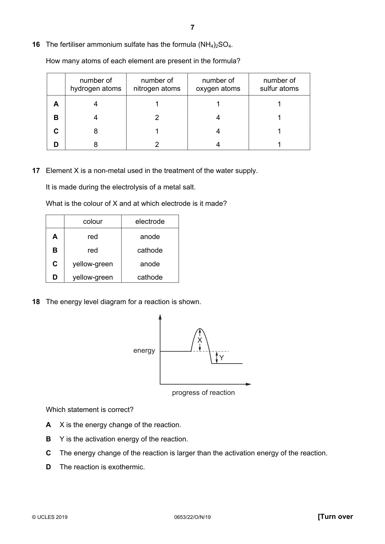 Cambridge IGCSE Science - Combined 0653 2019 Oct/Nov Paper 2 · Variant 2 question paper, page 7 of 16