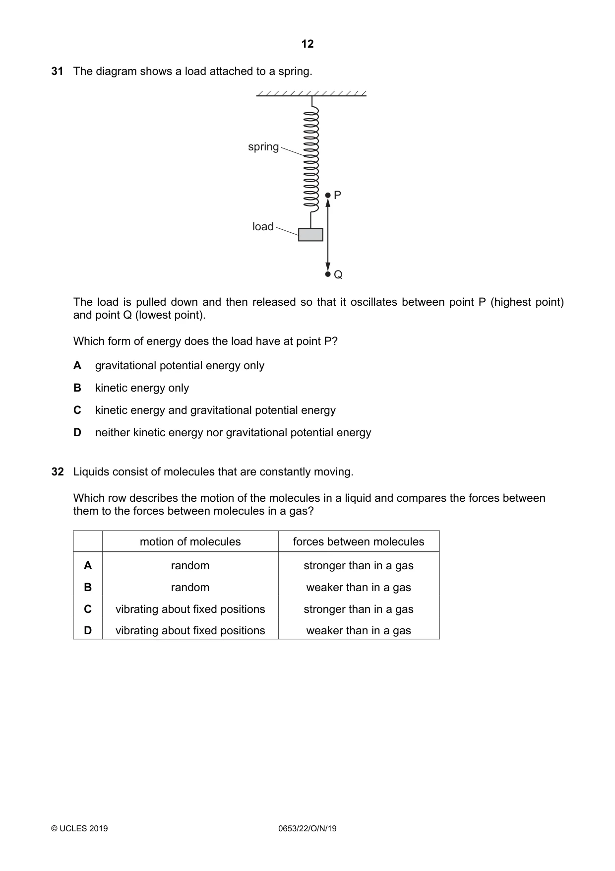 Cambridge IGCSE Science - Combined 0653 2019 Oct/Nov Paper 2 · Variant 2 question paper, page 12 of 16