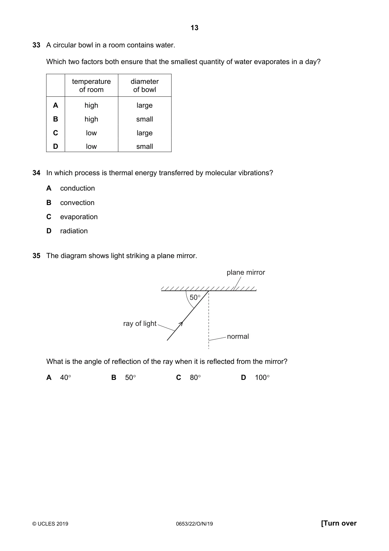 Cambridge IGCSE Science - Combined 0653 2019 Oct/Nov Paper 2 · Variant 2 question paper, page 13 of 16