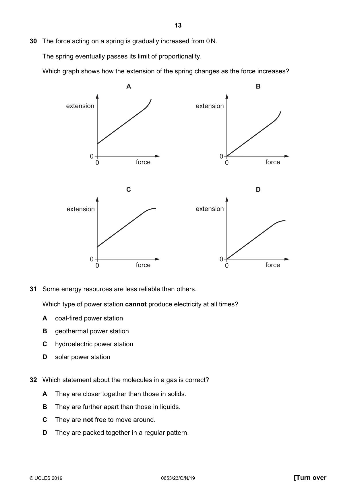 Cambridge IGCSE Science - Combined 0653 2019 Oct/Nov Paper 2 · Variant 3 question paper, page 13 of 20