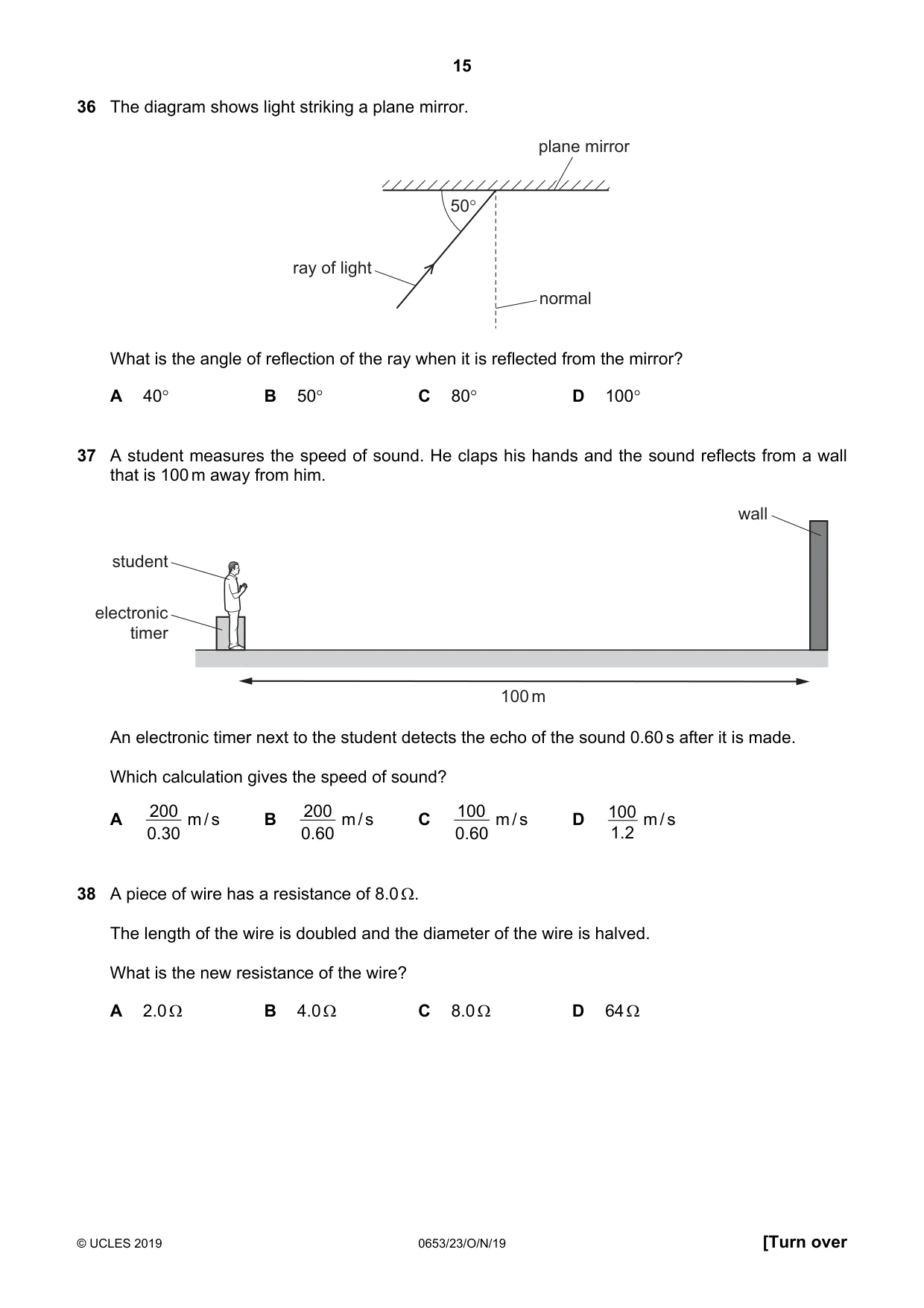 Cambridge IGCSE Science - Combined 0653 2019 Oct/Nov Paper 2 · Variant 3 question paper, page 15 of 20