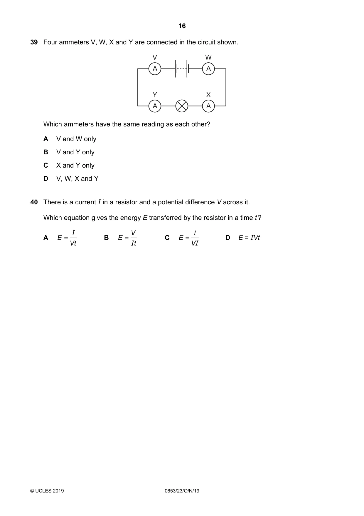Cambridge IGCSE Science - Combined 0653 2019 Oct/Nov Paper 2 · Variant 3 question paper, page 16 of 20