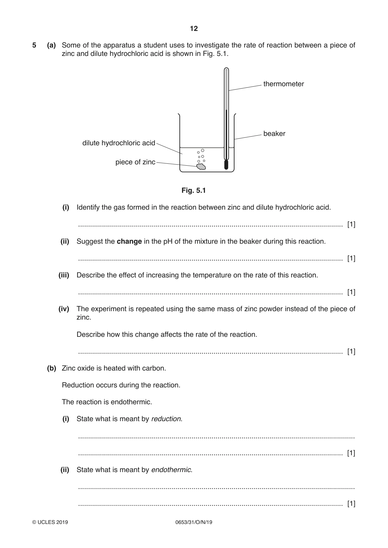 Cambridge IGCSE Science - Combined 0653 2019 Oct/Nov Paper 3 · Variant 1 question paper, page 12 of 24