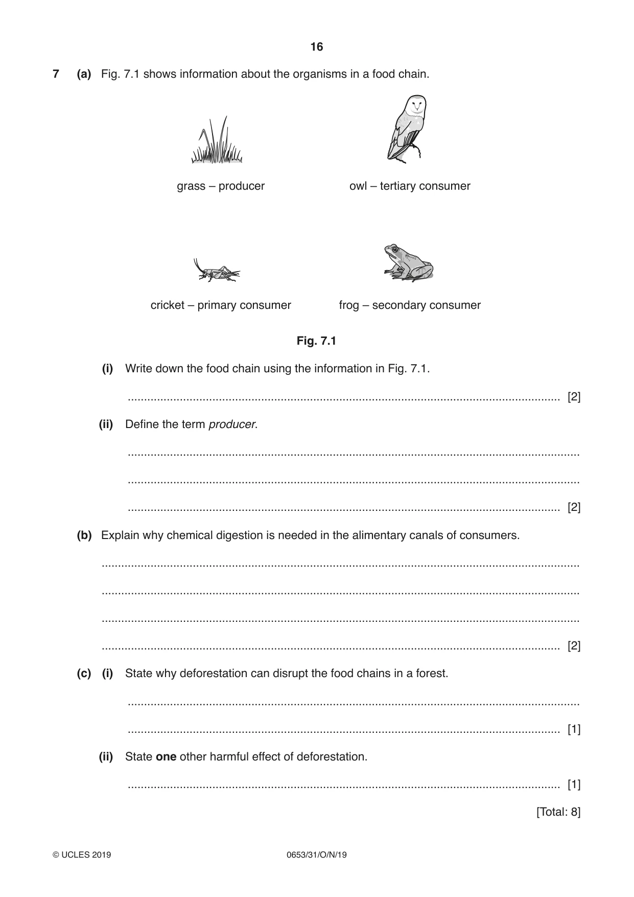 Cambridge IGCSE Science - Combined 0653 2019 Oct/Nov Paper 3 · Variant 1 question paper, page 16 of 24