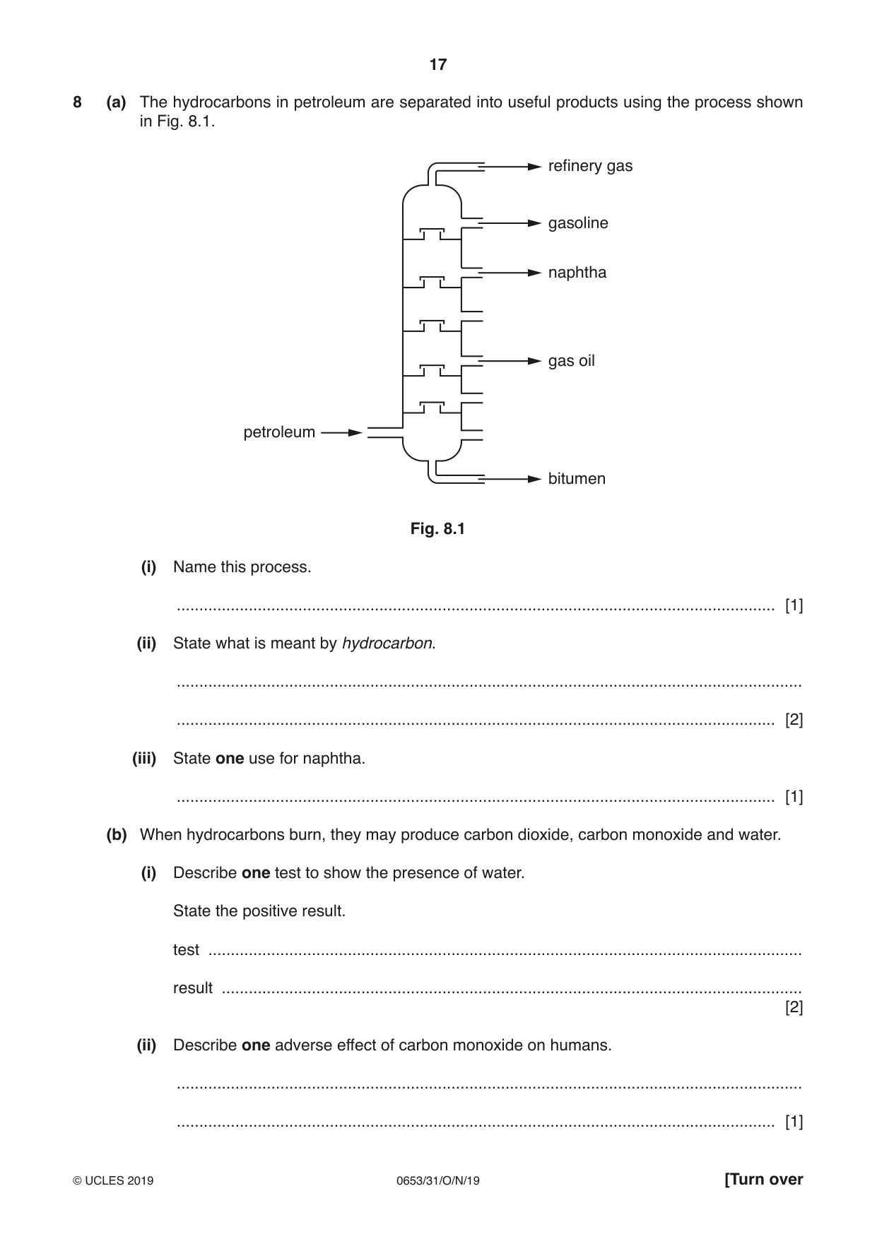 Cambridge IGCSE Science - Combined 0653 2019 Oct/Nov Paper 3 · Variant 1 question paper, page 17 of 24