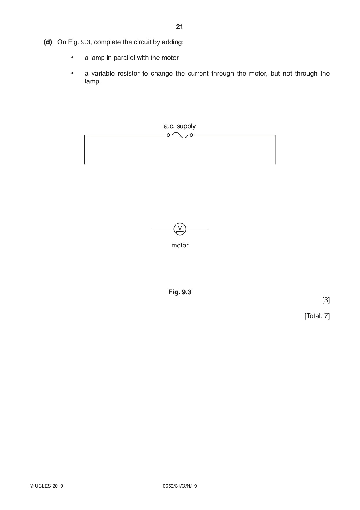 Cambridge IGCSE Science - Combined 0653 2019 Oct/Nov Paper 3 · Variant 1 question paper, page 21 of 24