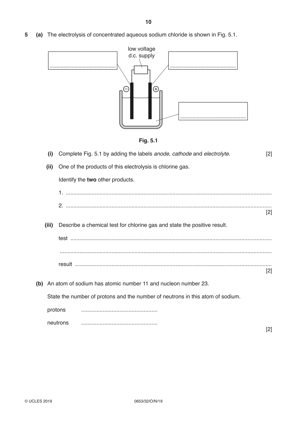 Cambridge IGCSE Science - Combined 0653 2019 Oct/Nov Paper 3 · Variant 2 question paper, page 10 of 20