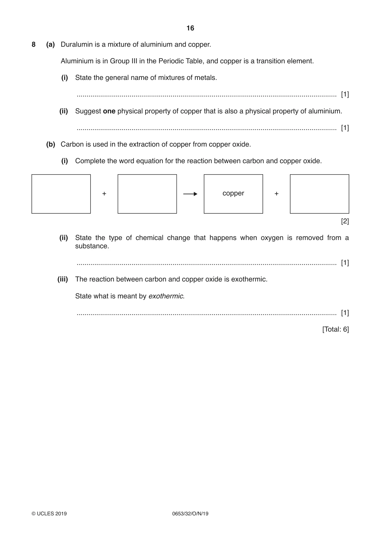 Cambridge IGCSE Science - Combined 0653 2019 Oct/Nov Paper 3 · Variant 2 question paper, page 16 of 20