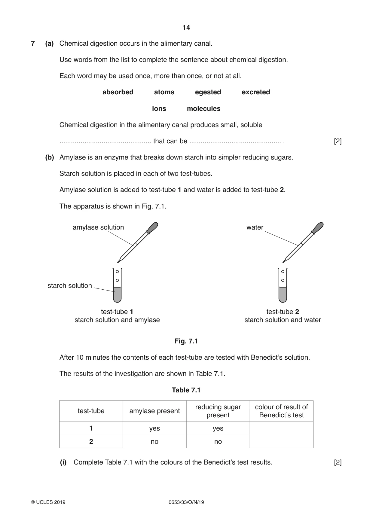 Cambridge IGCSE Science - Combined 0653 2019 Oct/Nov Paper 3 · Variant 3 question paper, page 14 of 20