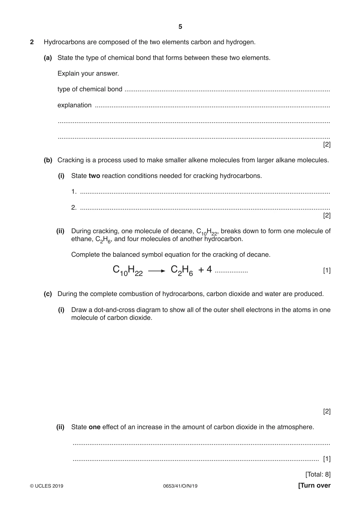 Cambridge IGCSE Science - Combined 0653 2019 Oct/Nov Paper 4 · Variant 1 question paper, page 5 of 20