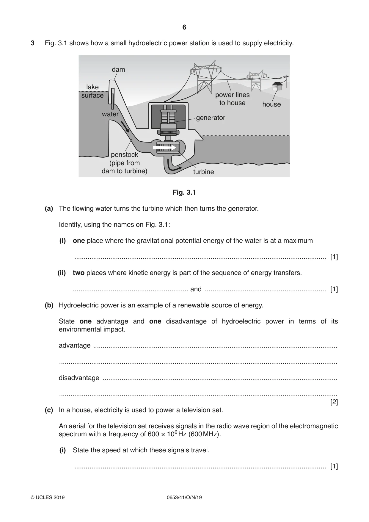 Cambridge IGCSE Science - Combined 0653 2019 Oct/Nov Paper 4 · Variant 1 question paper, page 6 of 20