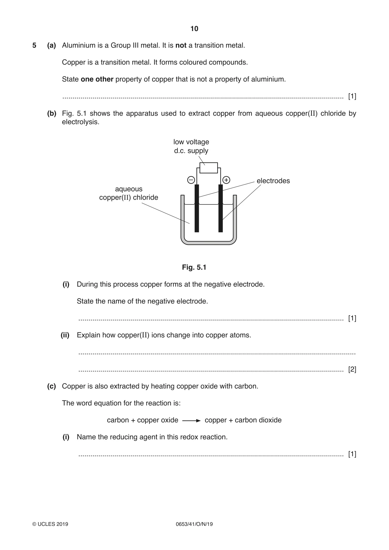 Cambridge IGCSE Science - Combined 0653 2019 Oct/Nov Paper 4 · Variant 1 question paper, page 10 of 20