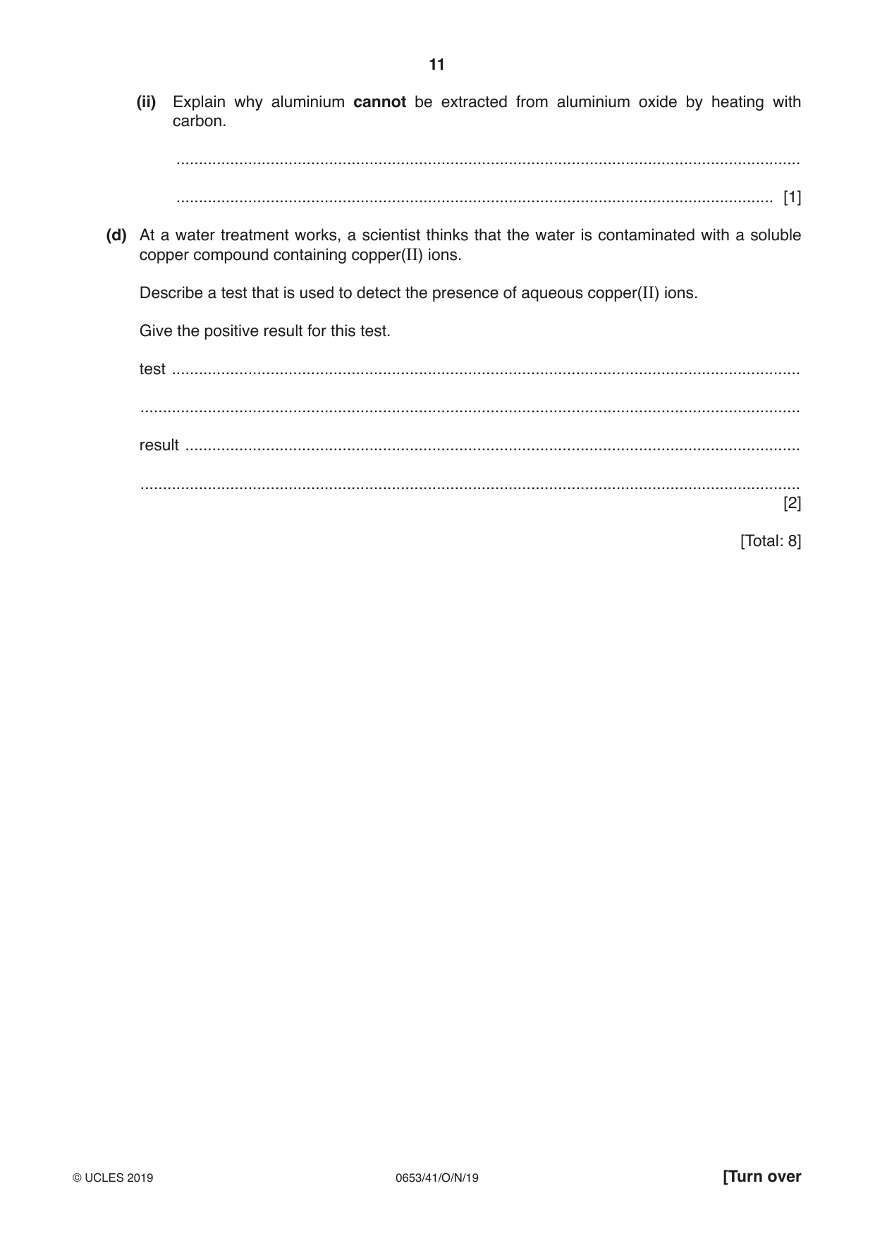 Cambridge IGCSE Science - Combined 0653 2019 Oct/Nov Paper 4 · Variant 1 question paper, page 11 of 20