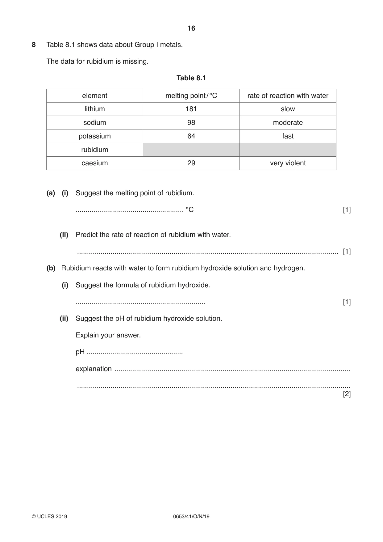 Cambridge IGCSE Science - Combined 0653 2019 Oct/Nov Paper 4 · Variant 1 question paper, page 16 of 20